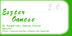 eszter oancse business card